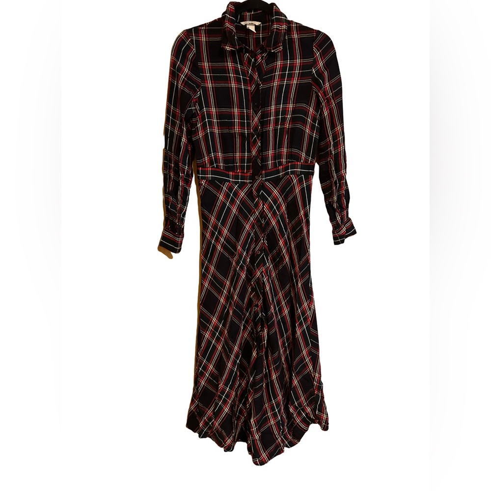 H&M Plaid Maxi Shirt Dress